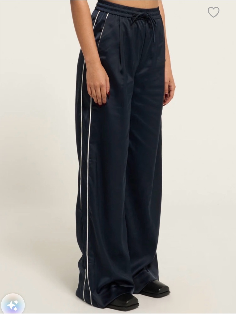 Wide Leg Satin Track Pants GESTUZ GZBICCA HIGH WAIST